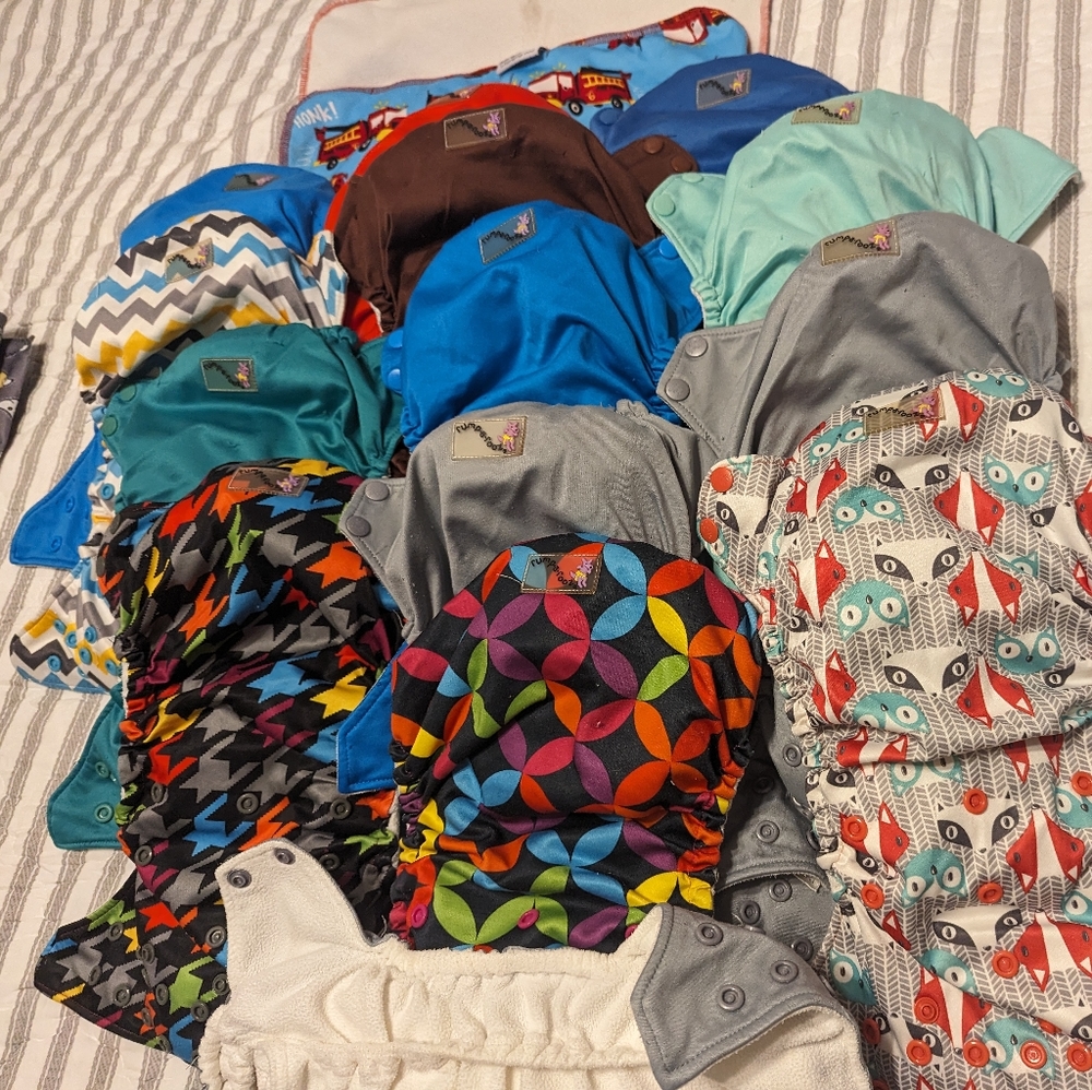 Kanga Care Rumparoooz Diaper Lot, Changing Pad, Bin Liner